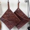 Set Pannenlappen Leer Bruin 3