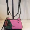 Tas Leer Double - Pink/Green