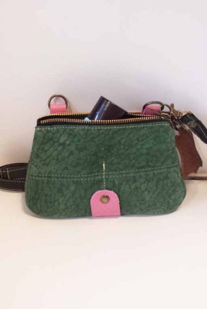 Tas Leer Double - Pink/Green - Afbeelding 2