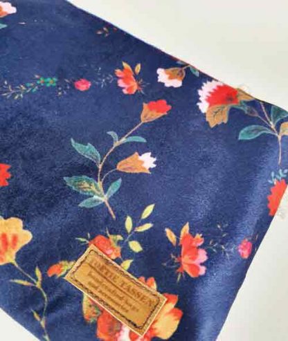 Toilettas Fluweel Bloem Blauw - Afbeelding 2