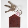 Sleutelhanger Leer Huis Bruin