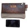 Etui Leatherlook Bruin Beige print
