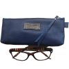 Brillenkoker Leer Blauw maat L - Afbeelding 4