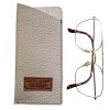 Brillenkoker Leer Taupe maat S